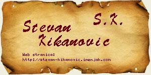 Stevan Kikanović vizit kartica